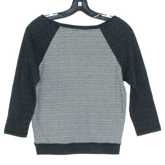 Betsey Johnson Womens Top 3/4 Sleeve Stripe Colorblock Raglan Sleeve Size Small - Picture 2 of 2
